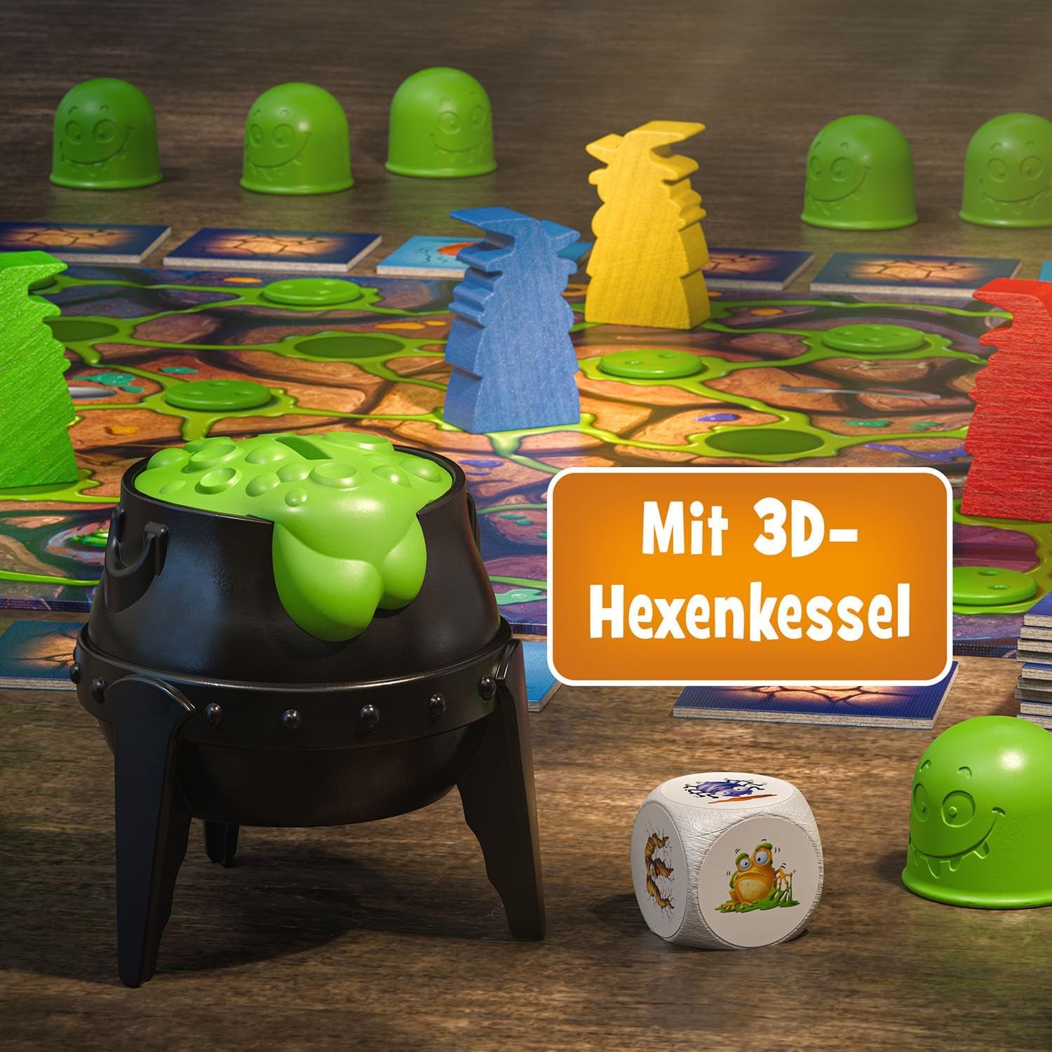 Kosmos 683498 Edderkoppegift og frøslim: Hvad er der i kedlen? Et sjovt huskespil for 2-4 spillere, brætspil, spil for børn fra 6 år og opefter.