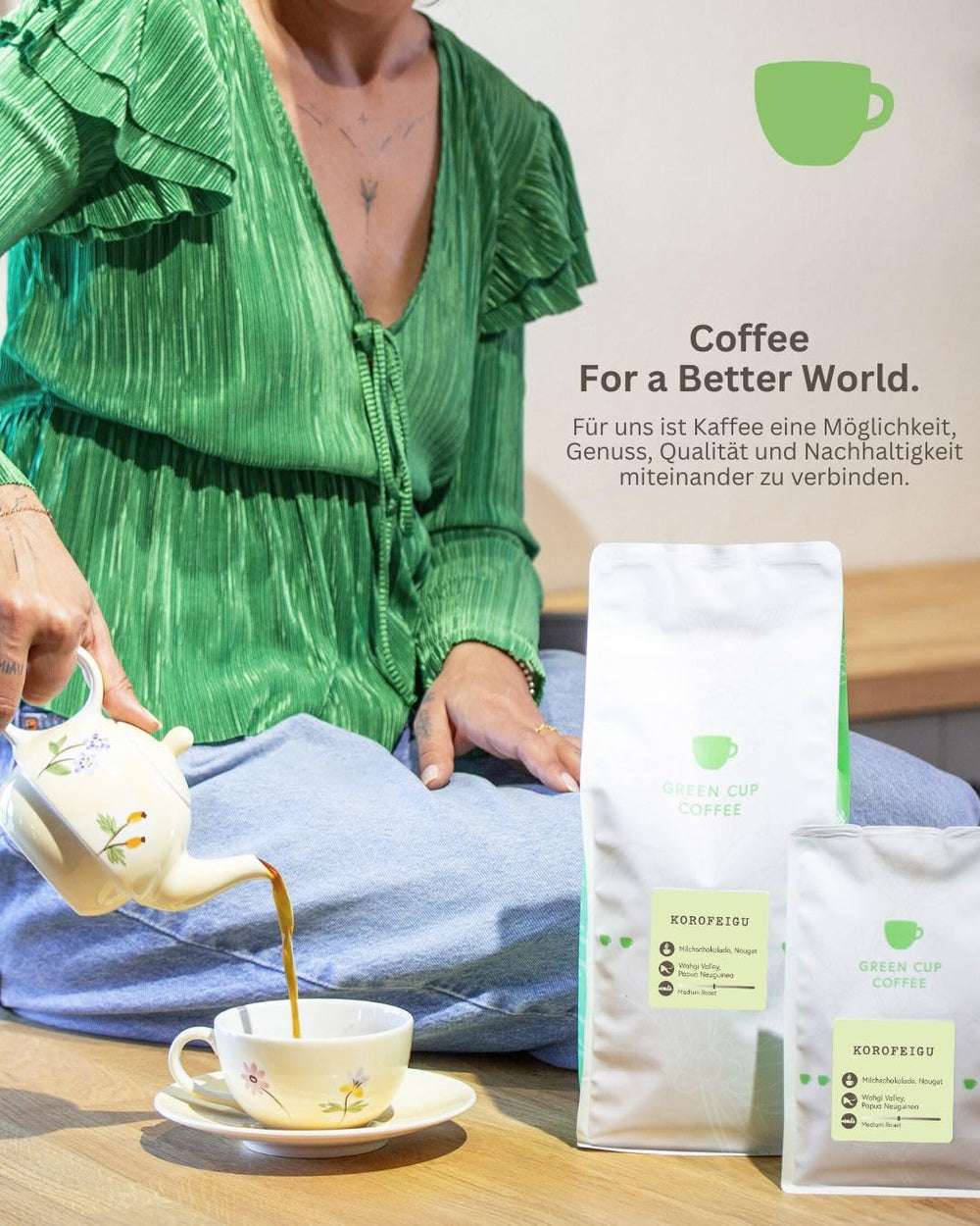 Coffee - Korofeigu I 100% Arabica I Kaffeebohnen 250g I Ideal für Moka kanne, Siebträger & Vollautomat mit schokoladig, nussigen Aromen I mittlere Röstung