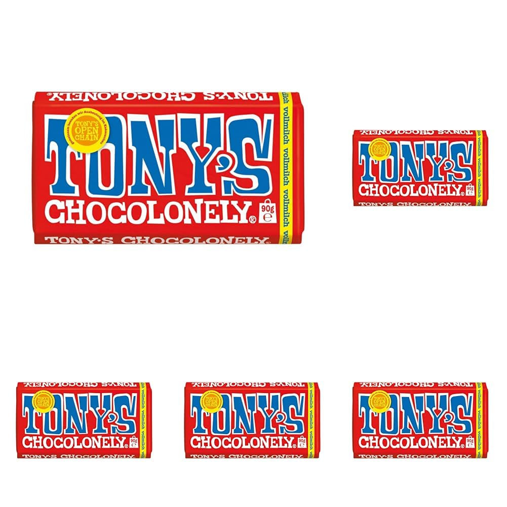 Tony's Chocolonely - mælkechokolade 90 g (pakke med 5)