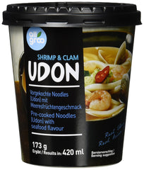 Allgroo Udon Cup instant nudler - smagfuld krydret skaldyr Udon suppe - Hurtig tilberedning (1 x 173 g)