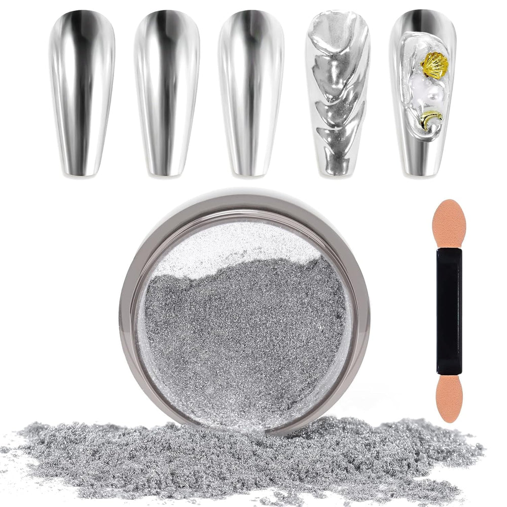 Chrome Nagel Pulver Spiegel Effekt Metallic Staub Holographische Glitter Glasierte Maniküre Dekoration Reflektierendes Pigment Für DIY Gel Polish Nail Art, Harz Handwerk, Geschenke Für Gold