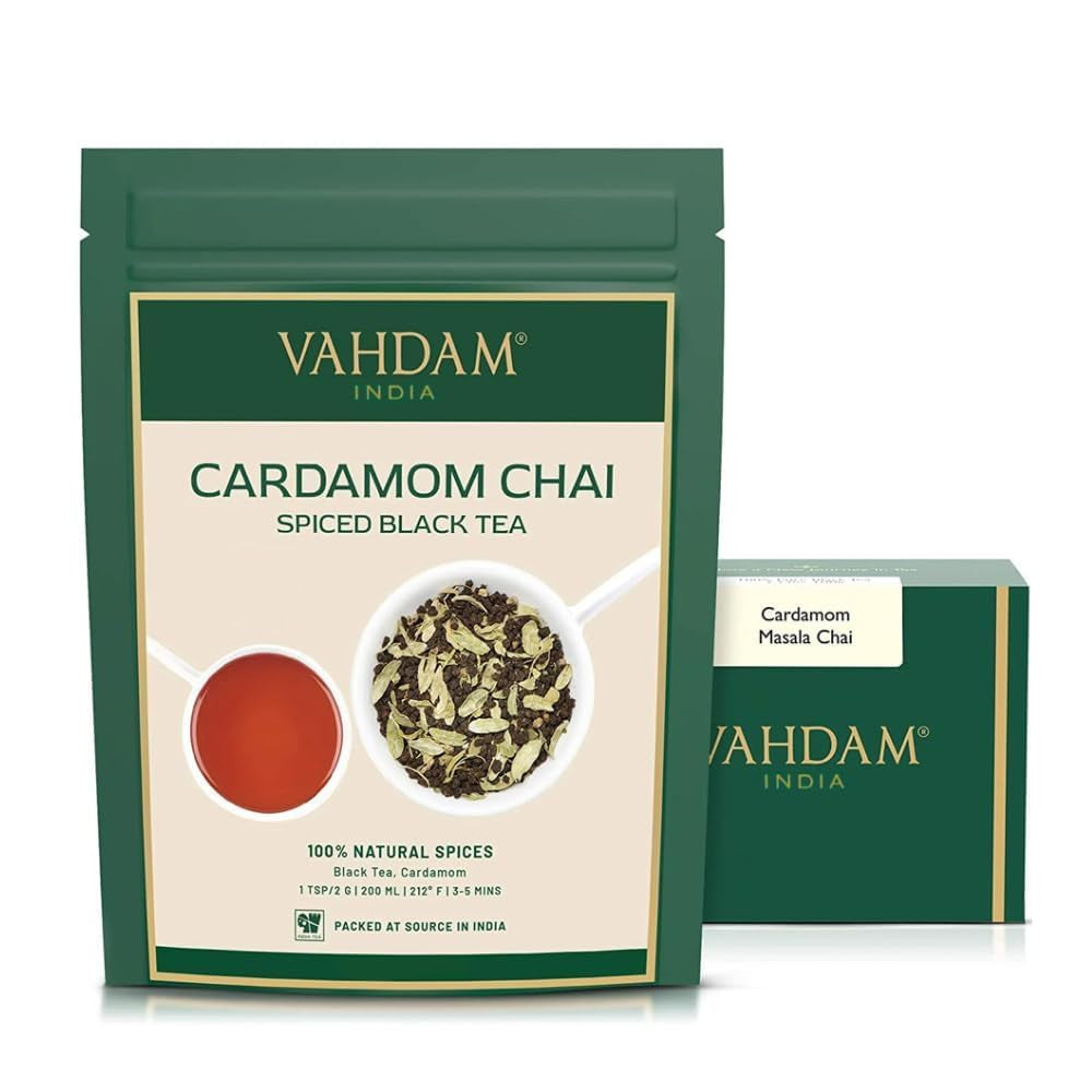 VAHDAM, ceai verde cu mușețel, mentă și citrice (100 g) Ceai natural 100% | Ceai verde, flori de mușețel, mentă, coji de portocală, ceai de mușețel | Direct de la sursa din India