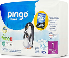 Pingo Ultrasoft, økologiske bleer, str. 1 og 2 Mor og barn Naty Shop str. 1