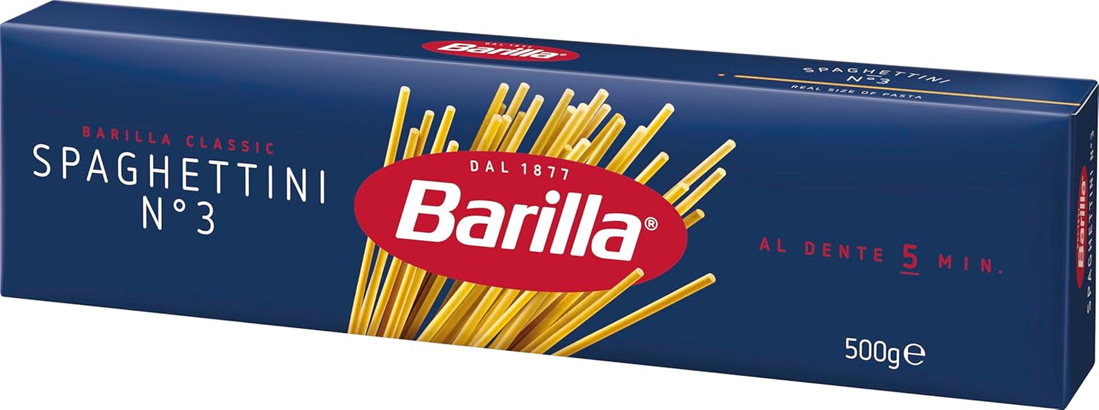 Pasta Barilla Classic Spaghettini no. 3 højkvalitets durumhvede, altid al dente (1 x 500 g)