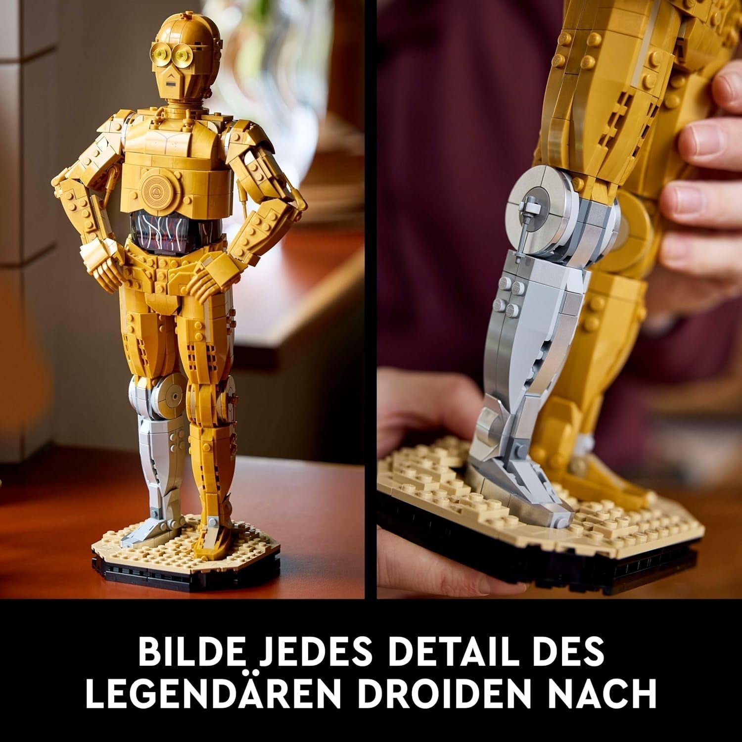 LEGO Star Wars C-3PO B, byggebar droid, model til at samle, bygge og vise, nostalgisk gaveidé til voksne og fans, samlerstykke, fantasy legesæt 75398 byggesæt Besuche den LEGO-Store