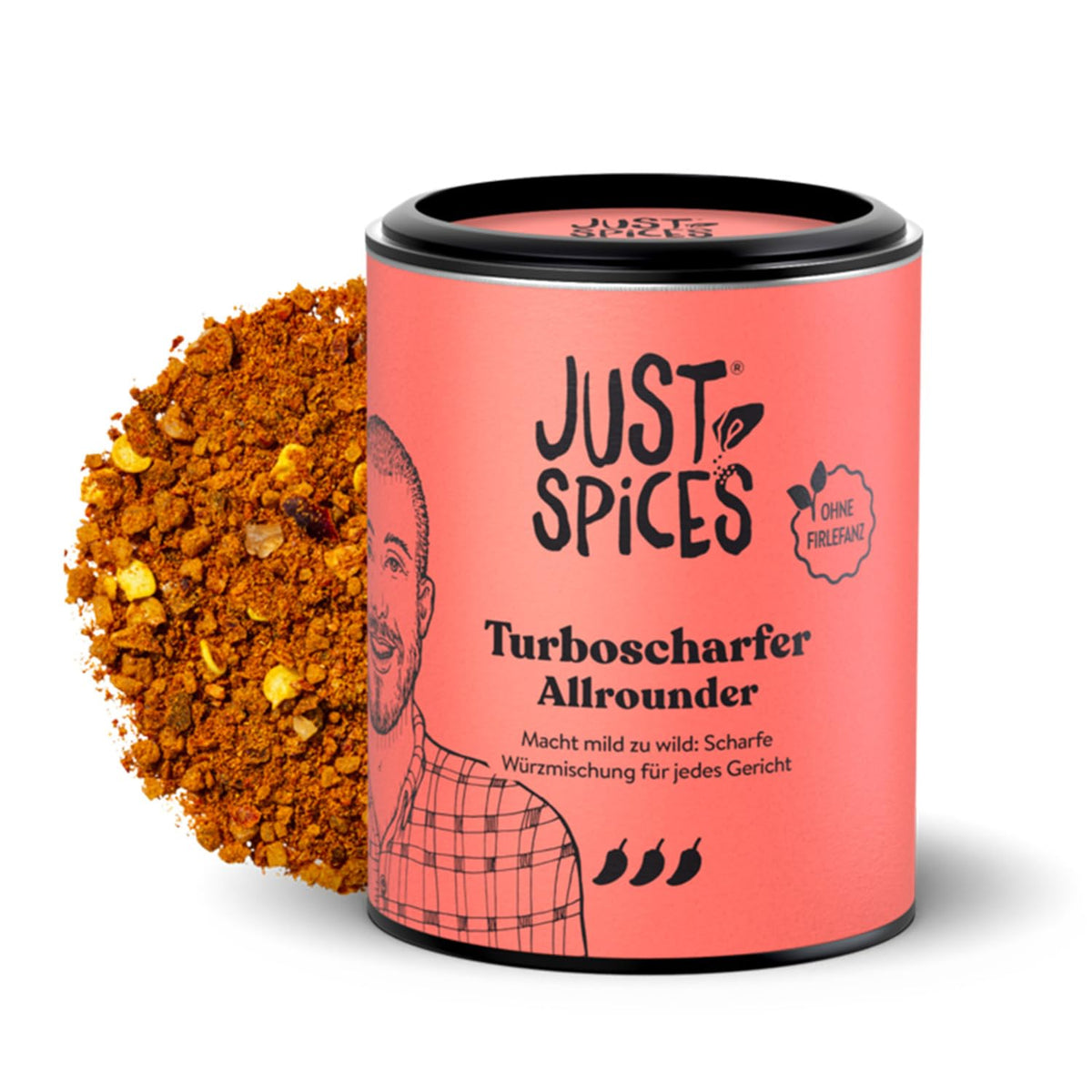 Just Spices Turbo Sharper Allrounder I Mehr Wumms for jedes Gericht mit dreifach Chili I Gewürzdose, 61 g