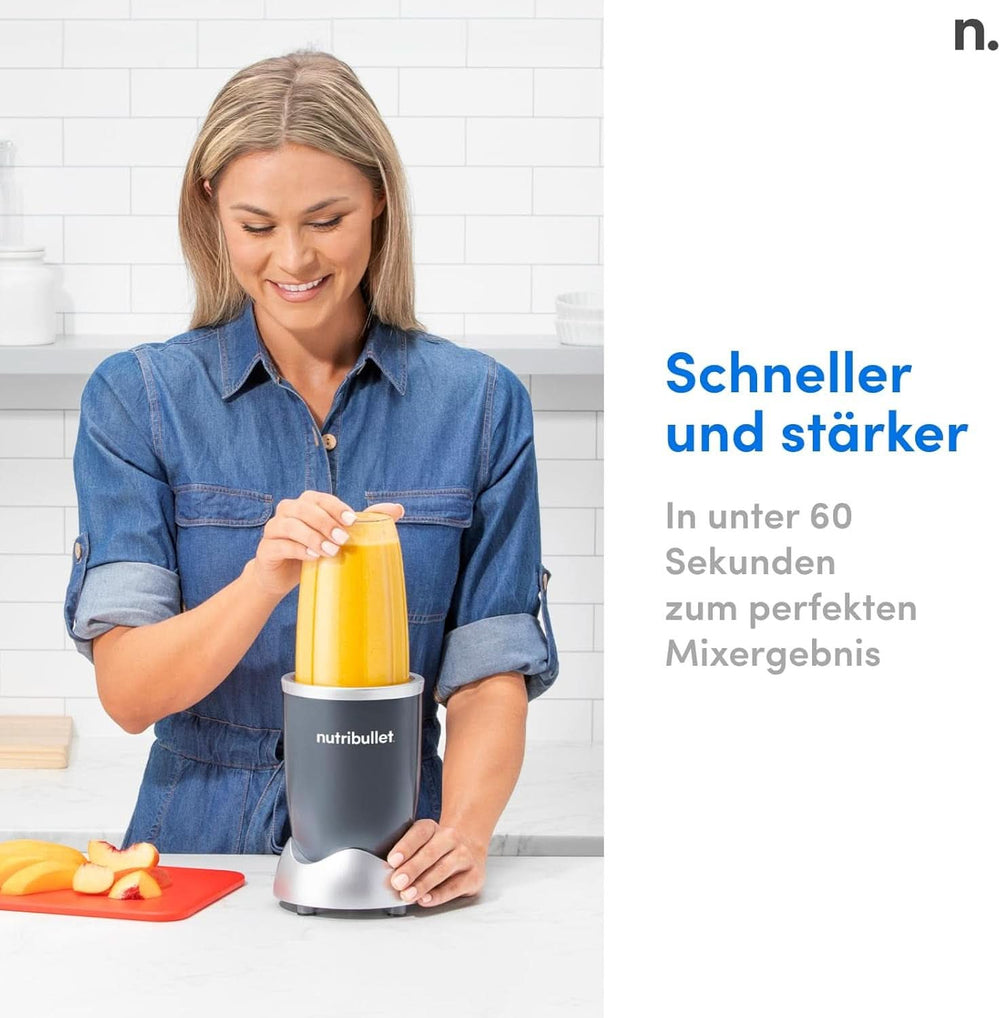 Nutribullet Original, Elektrischer Mixer, Zerkleinerer, Smoothiemixer, Smoothie Maker, 600 W Leistung, Einfach Und Schnell in Der Anvendung, Kompakt, Leicht Zu Reinigen, NB603DG Kitchen Naty Shop