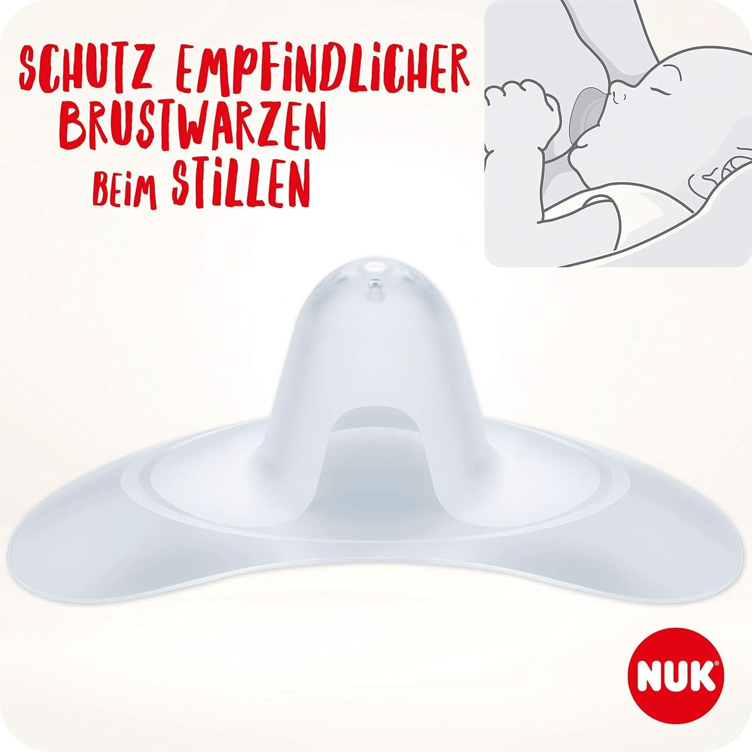 NUK Stillhütchen | Brusthütchen Zum Stillen | Schützt Vor Wunden Brustwarzen | Dünnes Silikon | Größe M (20Mm) | Inklusive Schutzdose | 2 Stück Babymad og ammetilbehør Naty Shop