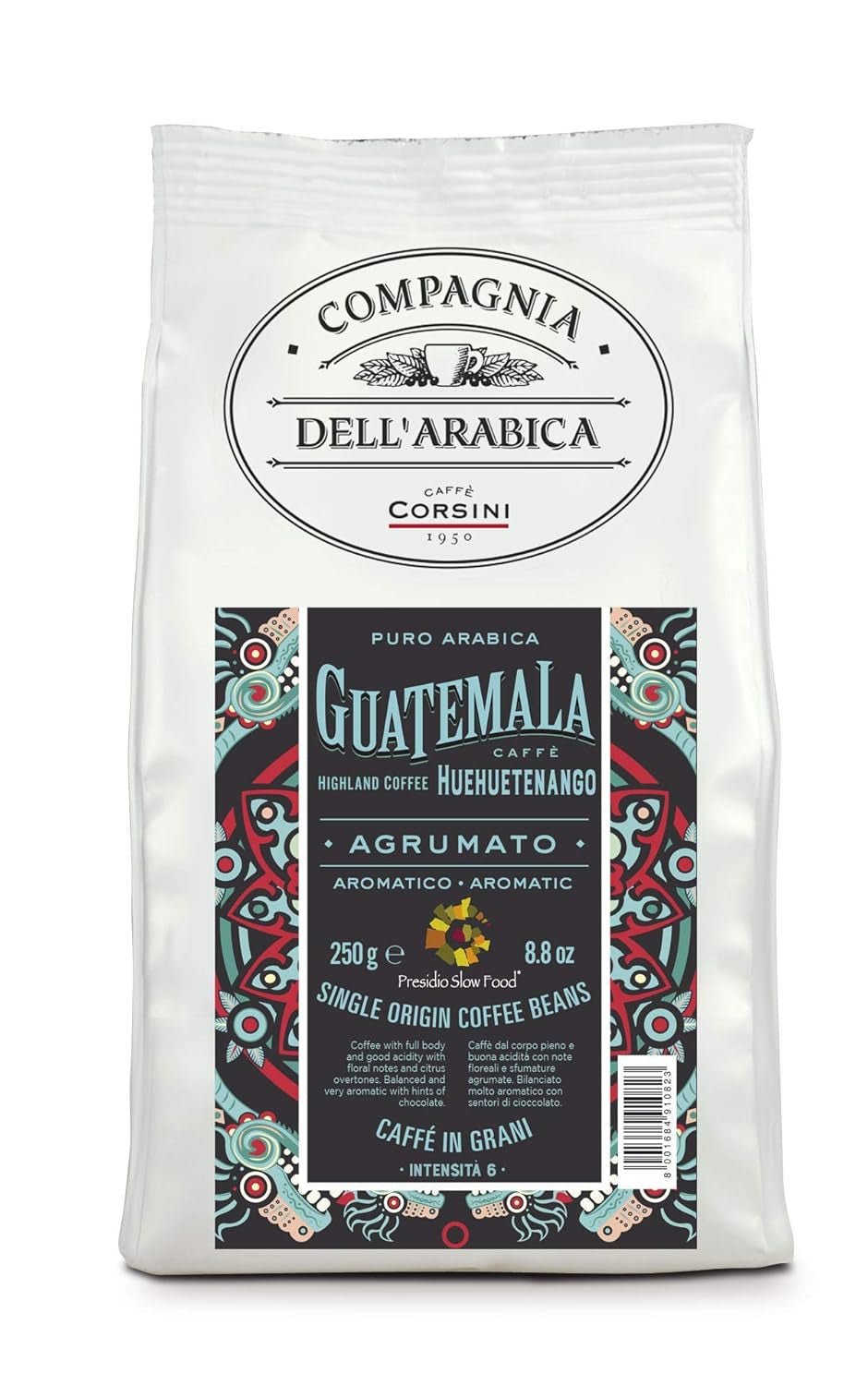 Caffè Corsini - Cafea boabe 3 X 250 grame, Compagnia Dell'Arabica, diverse arome, origine unică, total 750G Cafea Naty Shop