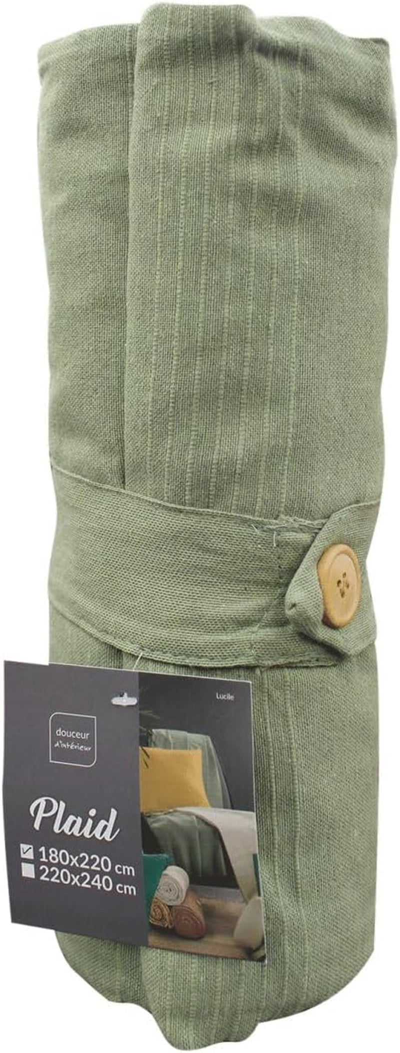 Douceur D'Intérieur, Pătură (220 X 240 Cm) Lucile Curry, Polycotton, Unicolor Paturi si Cuverturi Douceur d'IntÃ©rieur Sage 180 X 220 Cm