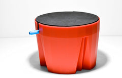 Hydro Farmer 19-delt grydesæt Ø 18cm (rød) Vækstsystem inklusive 4 potter, 4 vandingsringe, 4 låg, adaptersæt og 2 m slange, hydroponics, aeroponics