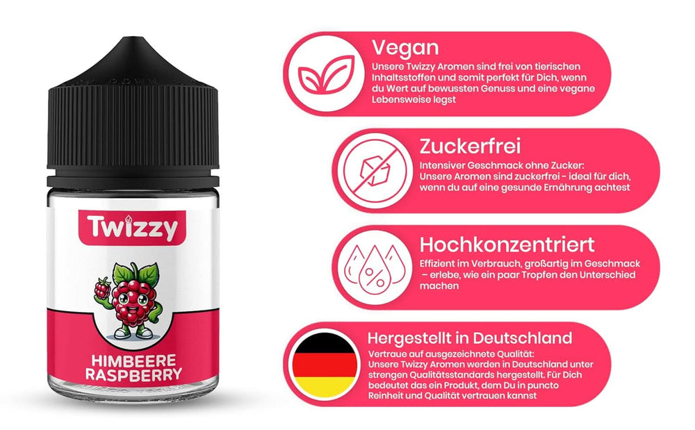 Twizzy, intens hindbærsmag, 60 milliliter Arome Naty Shop