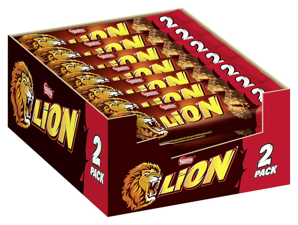 NESTLÉ LION Choco, sprød chokoladebar med karamelfyld og sprød oblat, pakke med 24 stk (24 x 42g)