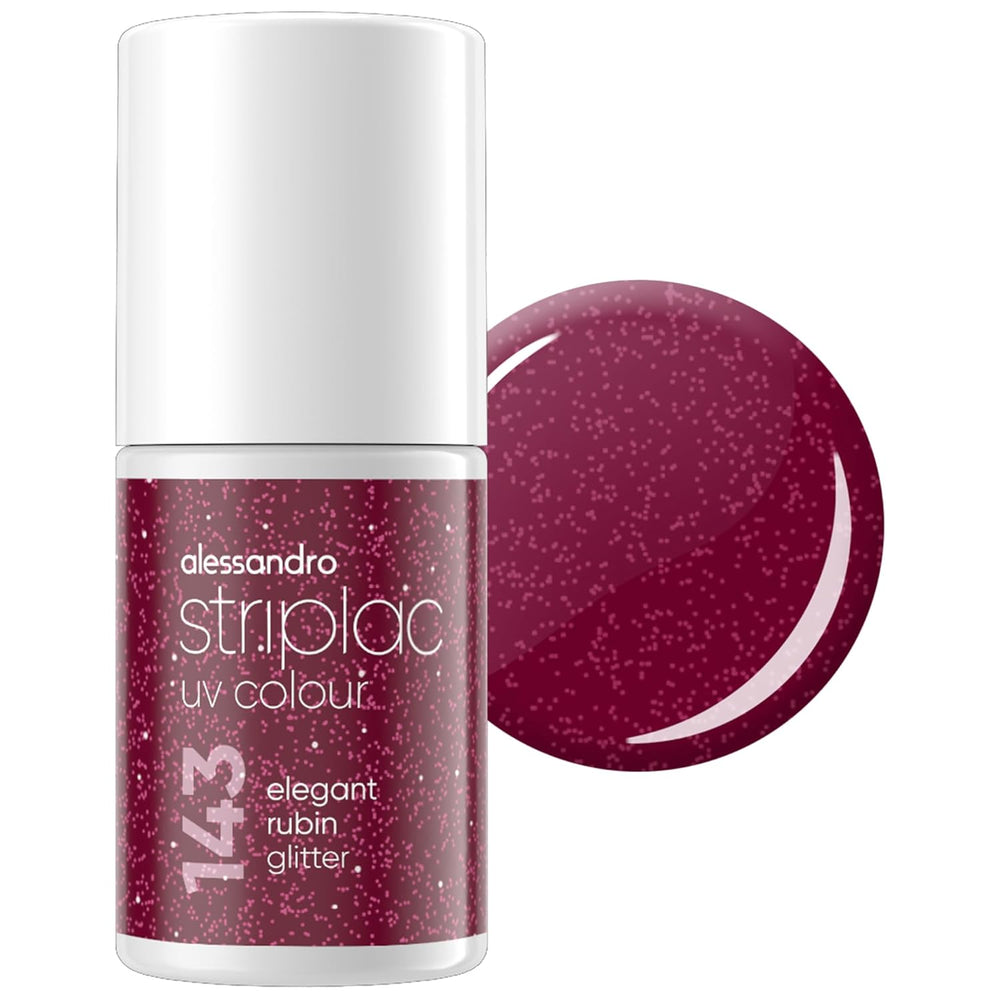 UV neglelak alessandro Striplac Elegant Ruby - Delikat og langtidsholdbar - Nem fjernelse takket være peel-off fjernelsesteknologi - Vegansk og grusomhedsfri - 8 ml
