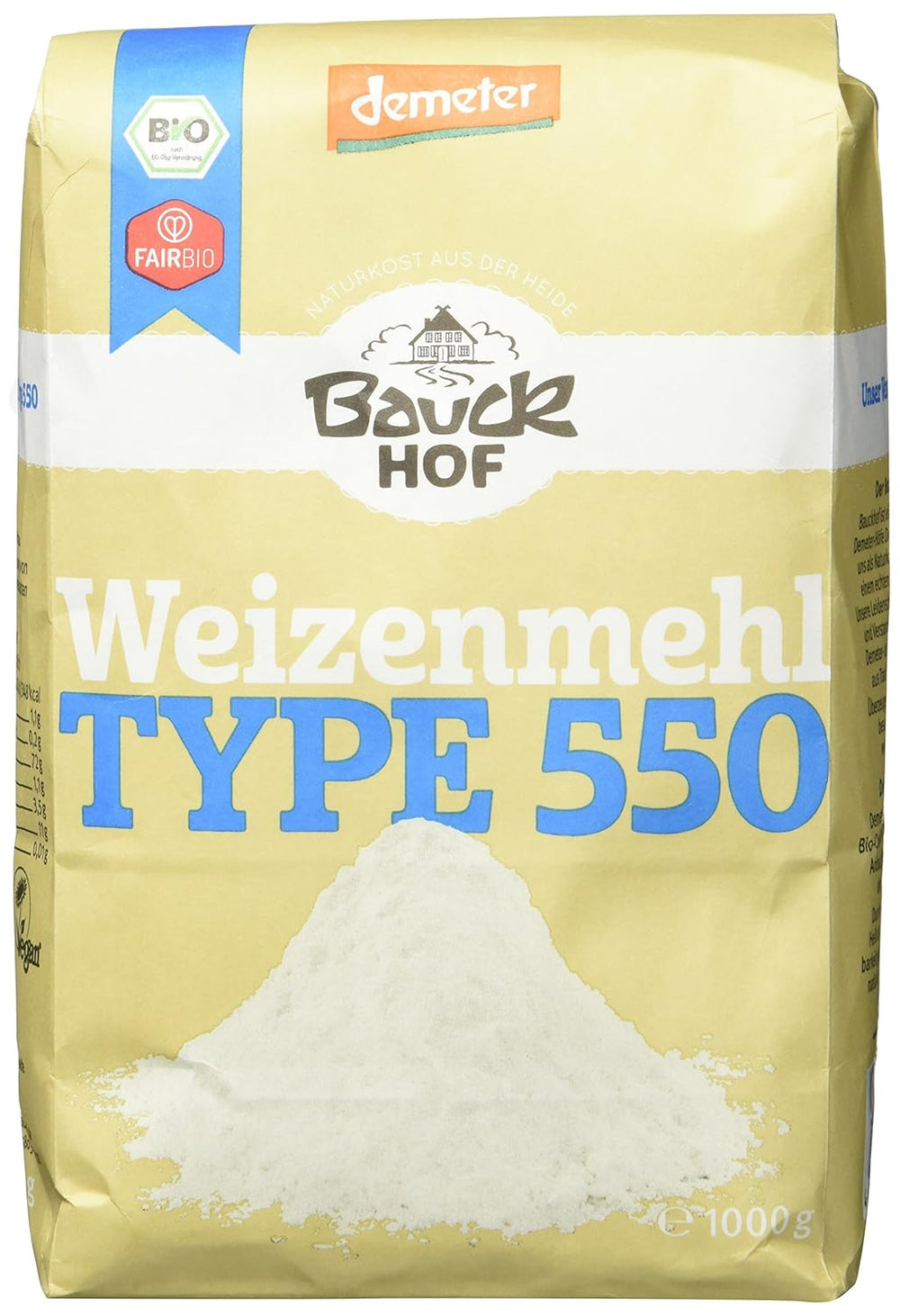 Hvedemel Hof type 550 Demeter, 1 kg