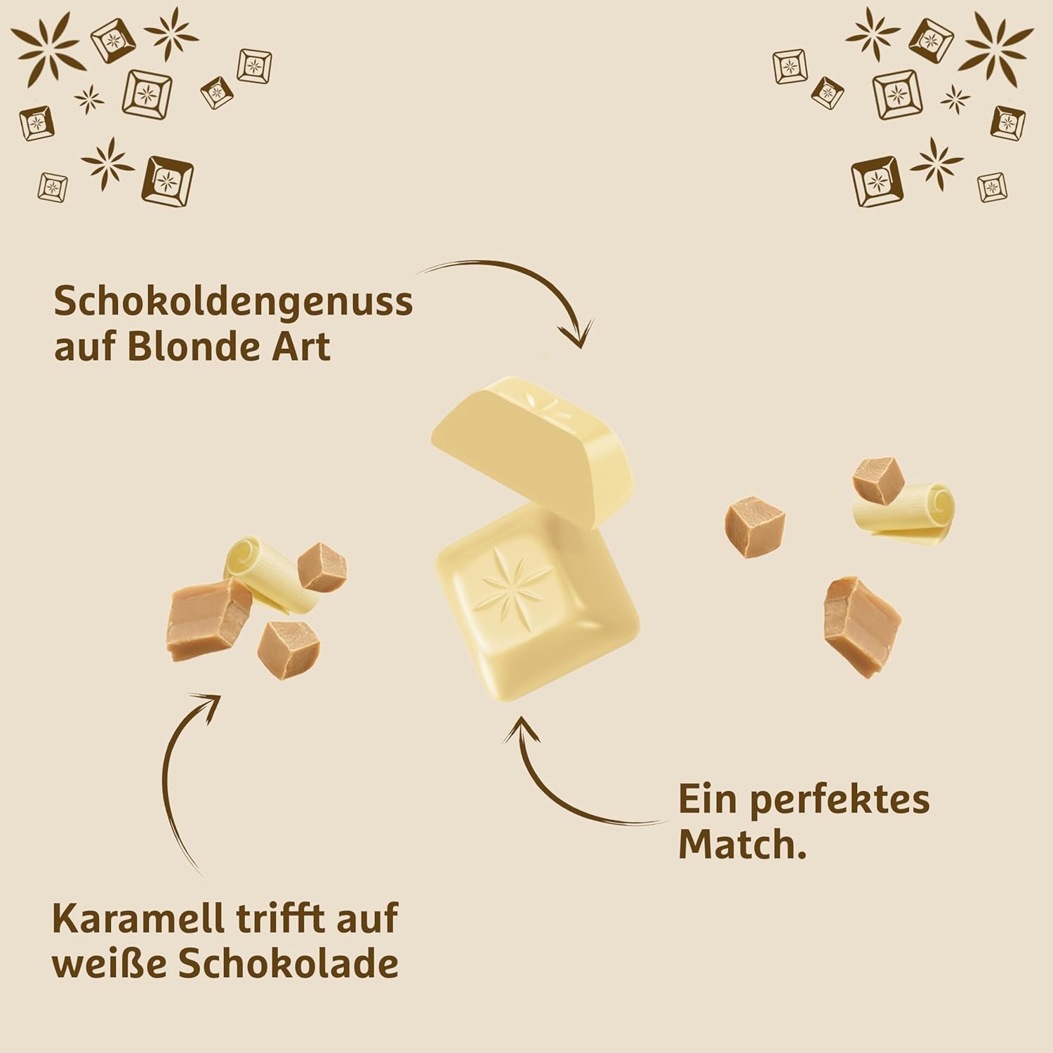 Schogetten Blonde Pure I hvid chokolade med karamel I 100 g I portioner individuelt (pakke med 2)