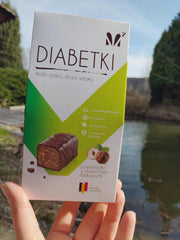 DIABETKI hasselnøddepraliner, sukkerfri chokolade, lækre slik til bevidste og diabetikere, glutenfri og vegetariske snacks 100g