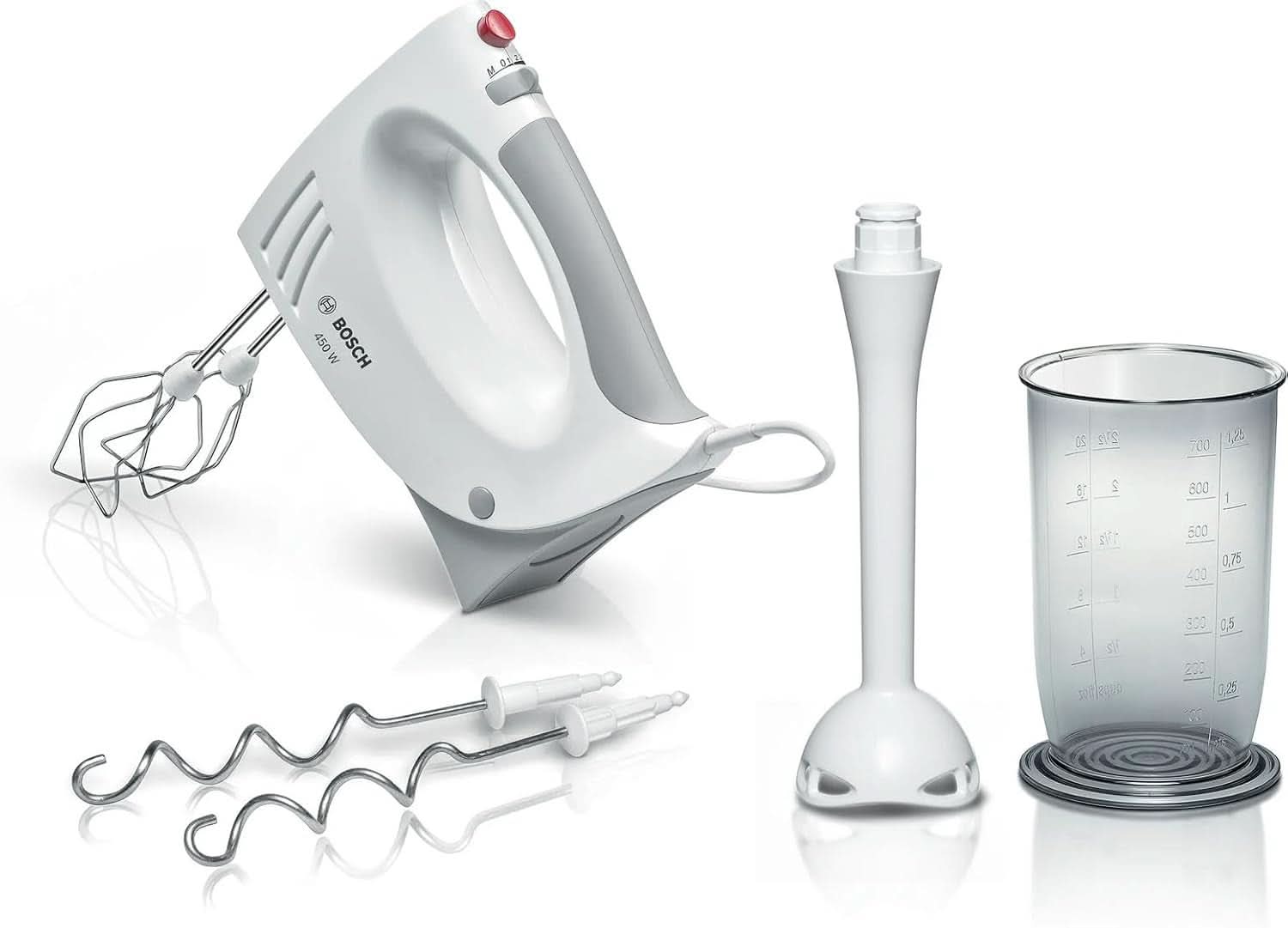 Bosch Hausgeräte MFQ3540 Håndrührer, Grau, Weiß, 7,7 Cm L X 20,1 Cm B X 14,1 Cm H Kitchen Naty Shop