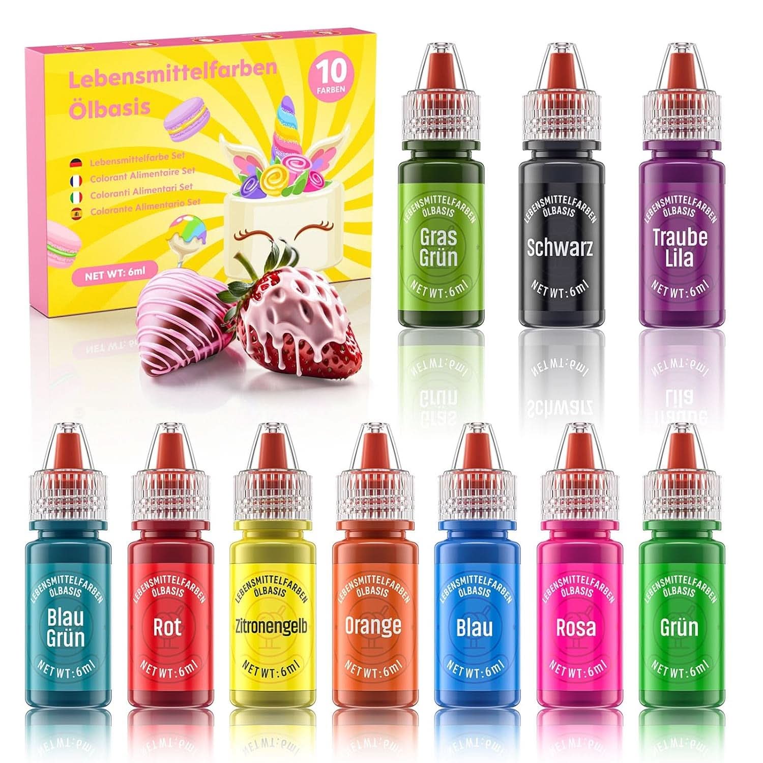 Madfarve gel, 6 gram eller 10 gram Naty Shop 10 x 6 ml