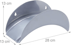 Suport furtun de perete Relaxdays, pentru furtun de 30 m 1/2", suport furtun de grădină, metalic, suport rotund pentru furtun, gri