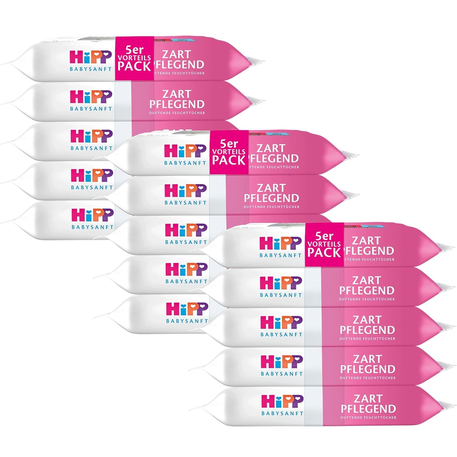HiPP Babysanft Delicates Baby vådservietter 720 stykker (3 x 240) med økologisk mandelekstrakt, ekstra hudvenlig til skånsom rengøring af babyers følsomme hud