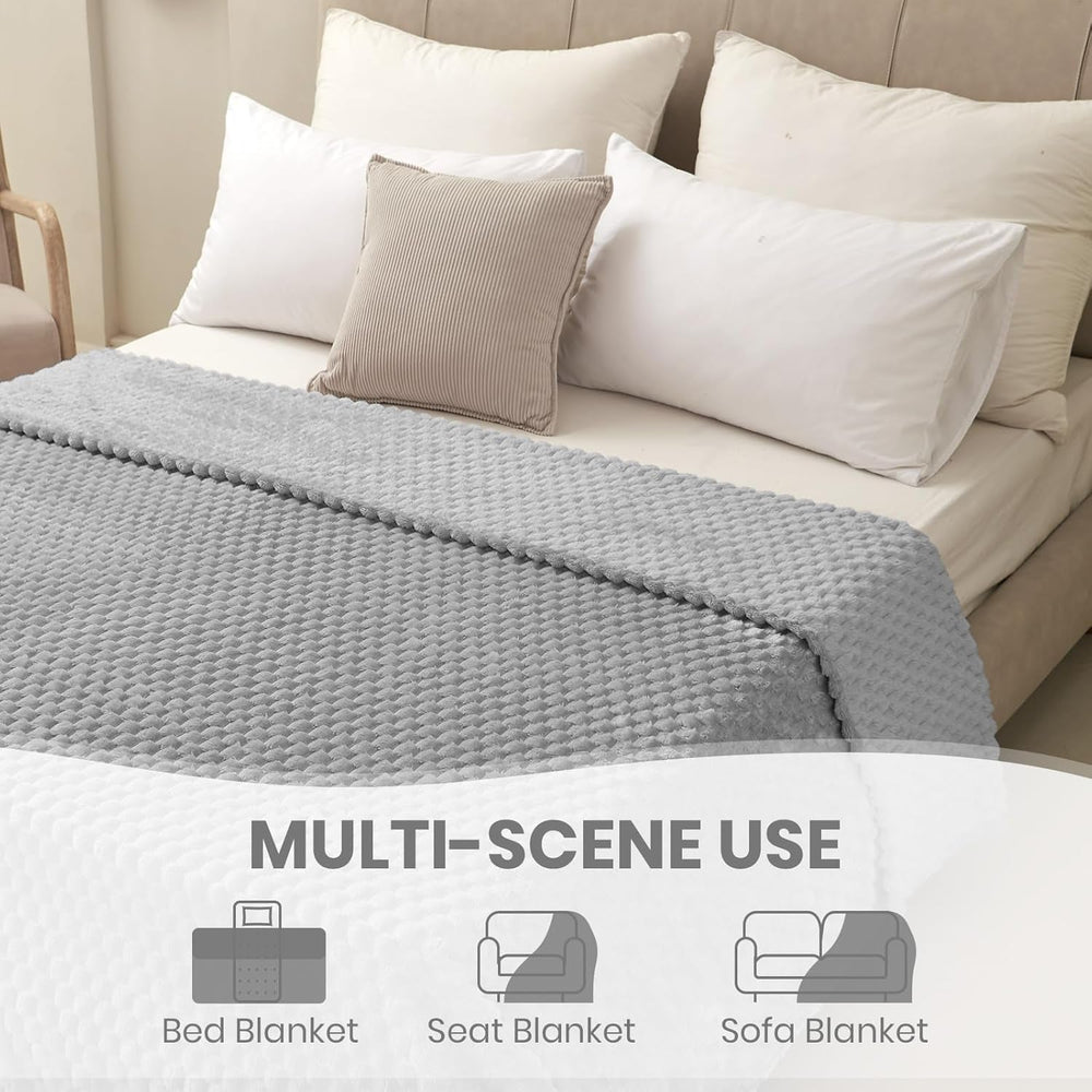 Good Nite Comfort Tæppe Fluffy Blanket 150 X 200 cm Blødt Microfiber Sengetæppe Sofa Tæppe Comfort Tæppe Varmt Fleece Tæppe til Sofa og Seng Soveværelse Kontor Grå God Nite Senge og Tæpper