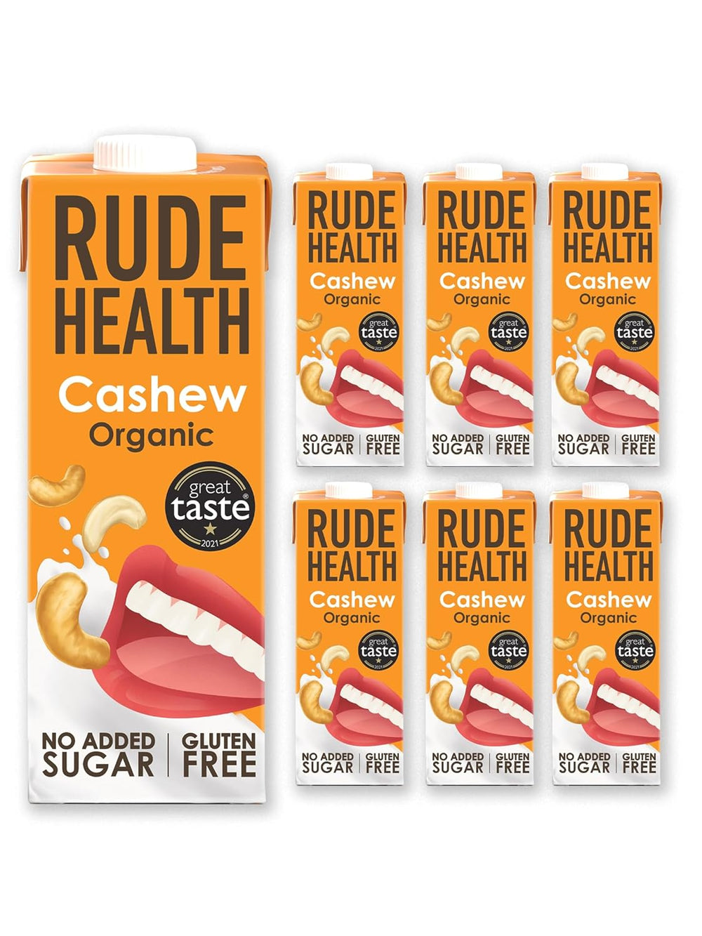 Rude Health 6 x 1 Liter Bio-Cashew-Drik, 100% naturlig Bio-Getränk, glutenfrei, ungesüßt, præisgekrönt, gesund & vegansk, 100% genanvendt Verpackung
