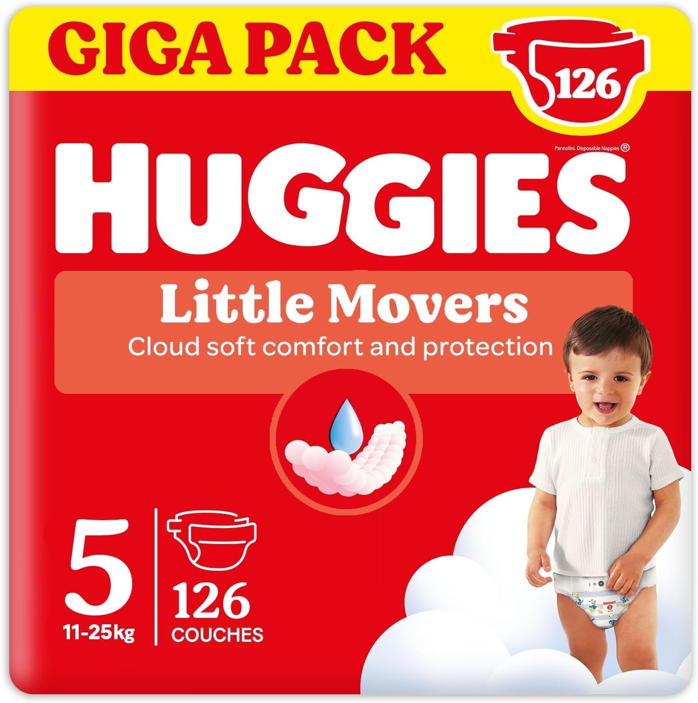 Huggies Babybleer Little Movers, Disney Design, Størrelse 5, 126 Antal (3 x 42), Månedsæske