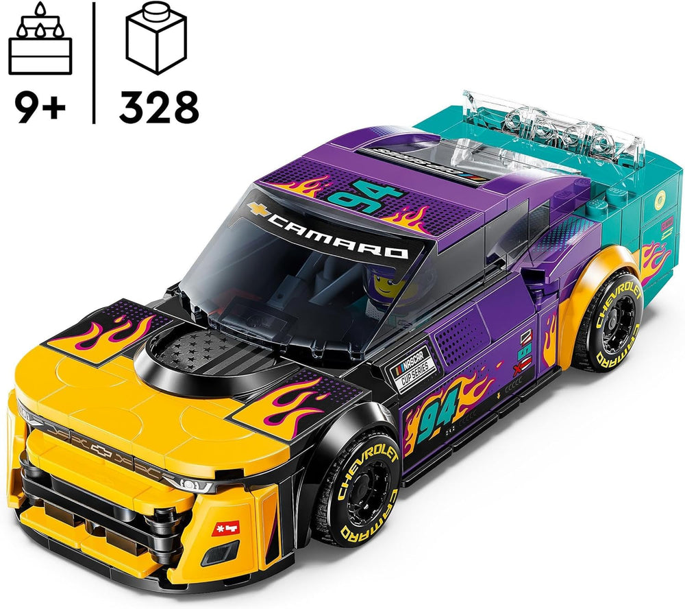 LEGO Speed Champions NASCAR Next Gen Chevrolet Camaro ZL1 Legetøjsbil; Racerbil bygge- og legesæt; Gave til drenge og piger over 9 år 76935 Byggesæt Besuche den LEGO-Store