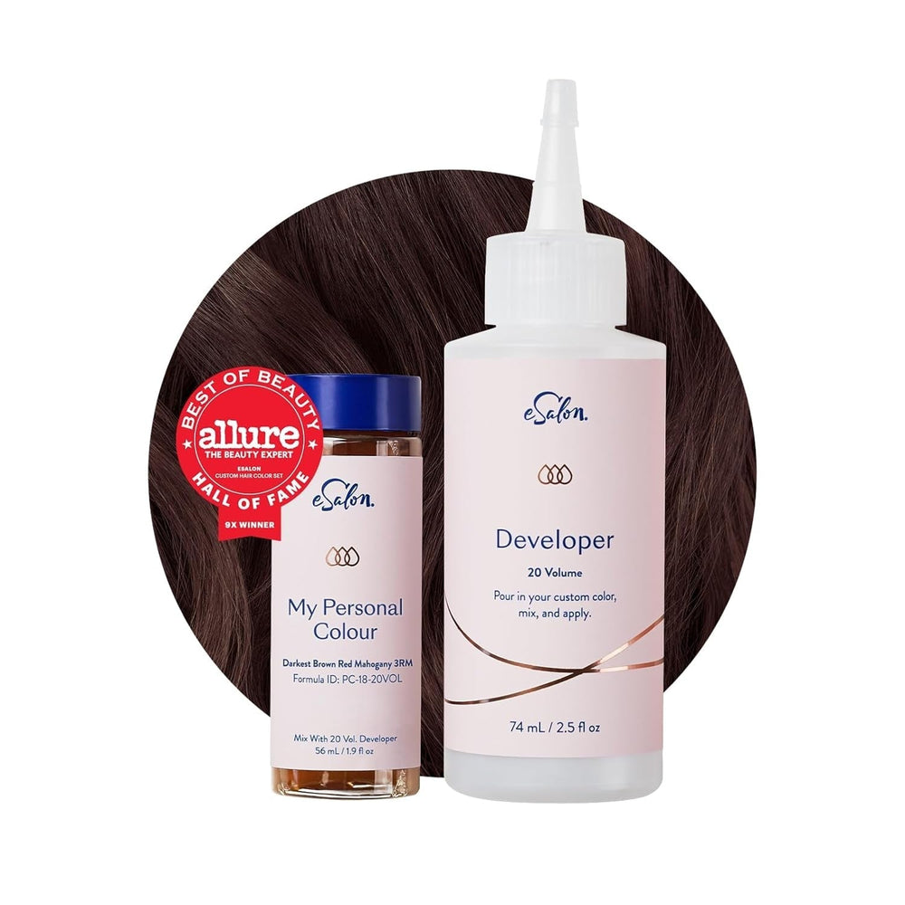 Set colorant permanent pentru păr, 100% acoperire gri, colorare la domiciliu, 0% amoniac vopsele de păr, vopsele de păr multidimensionale, vopsele de păr profesionale Vopsea pentru par Naty Shop Negru-maro Roșu Mahogany 3Rm