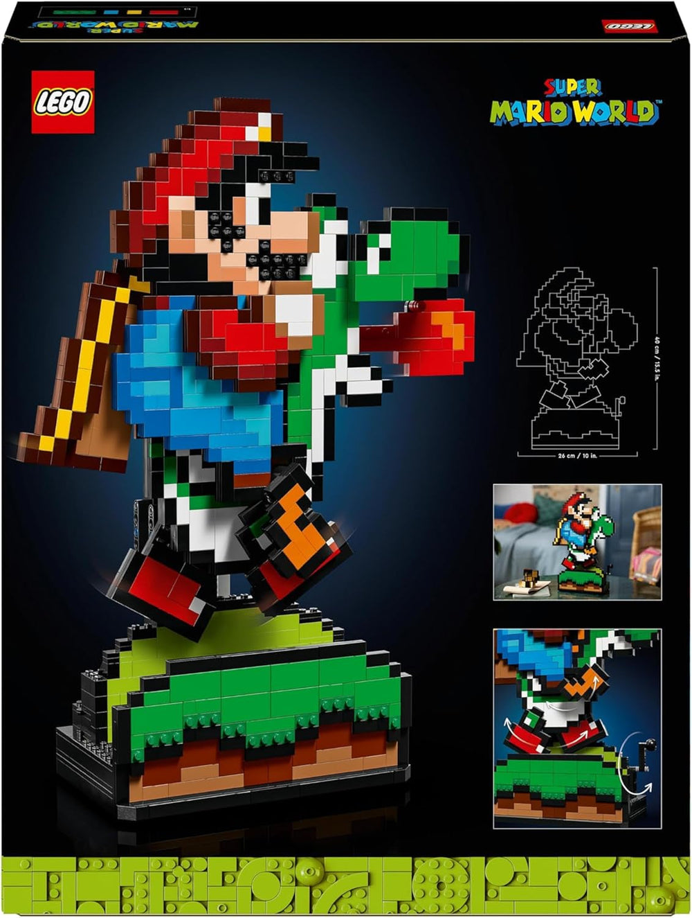 LEGO Super Mario World: Mario & Yoshi Nintendo samleobjektsæt, pixelfigurer, modelbyggeri og skærm, boligdekoration og samleobjekter, modelsæt og gave til voksne fans 71438 byggesæt Besuche den LEGO-Store