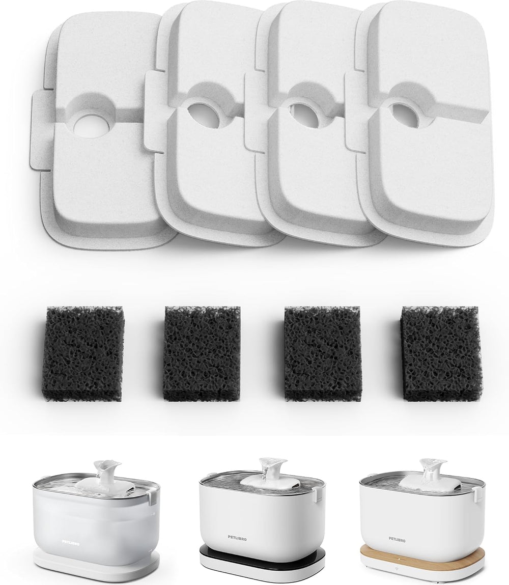 PETLIBRO Filter Katzenbrunnen 8er Pack for Dockstream Trinkbrunnen for Katze PLWF005, PLWF115, PLWF105, PLWF305, 4-Monats-Set PETLIBRO Trinkbrunnen Filter Ersatzfilter for Katzentrinkbrunnen