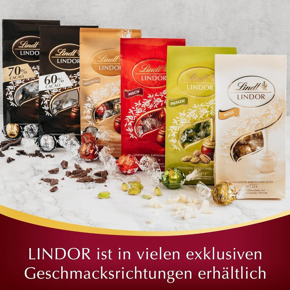 Lindt Chocolate LINDOR Double Chocolate Balls, Promoție | Pungă de 137 G Bomboane de Ciocolata Naty Shop