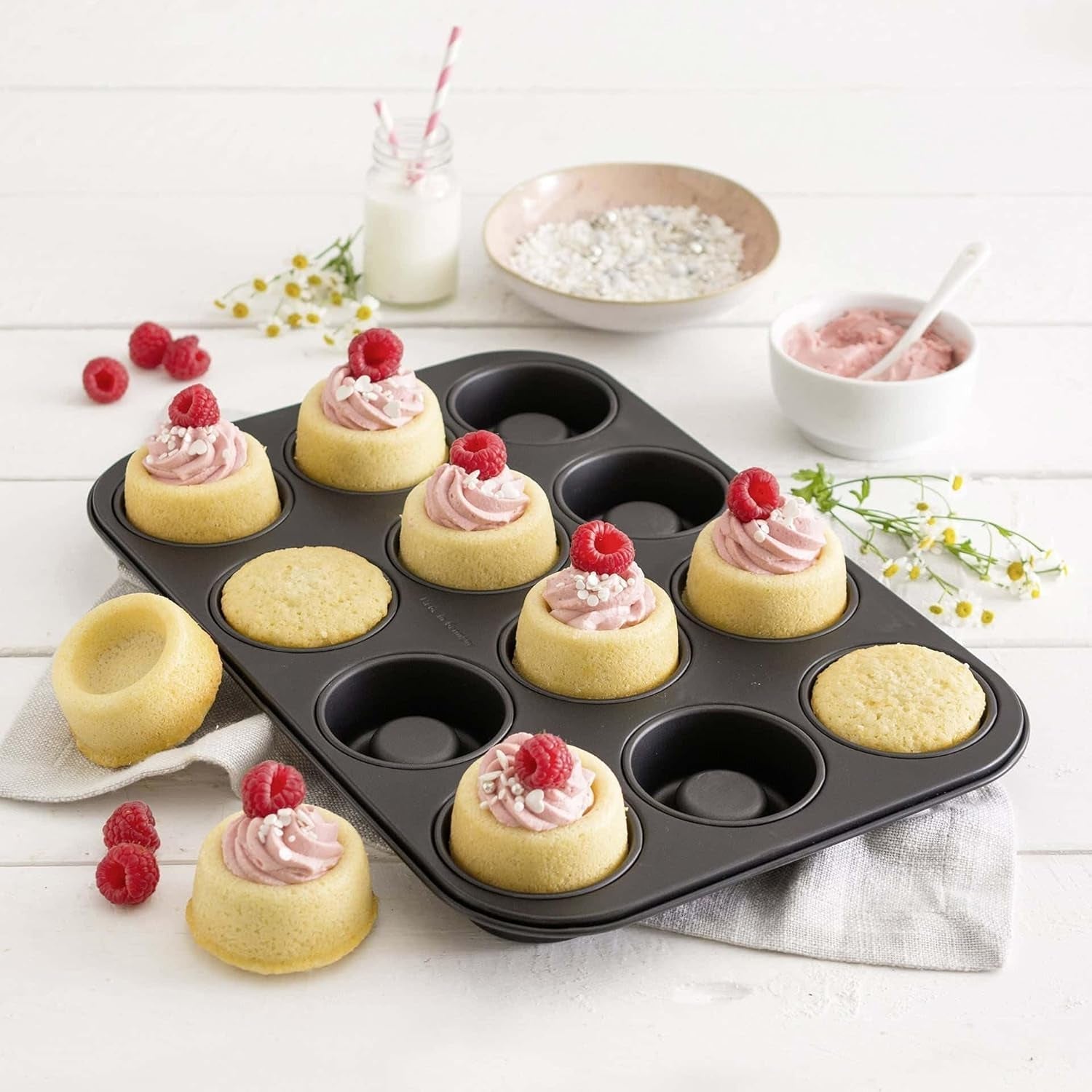 Zenker Cup-Cake-Backblech 12Er Set – Premium Antihaftbeschichtung, Für Perfekte Cupcakes, 385X265X30Mm, Hitzebeständig Bis 230°C Forme og bakker til bagning Naty Shop