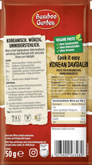Bambushave - koreansk Dakgalbi Würzpaste | Zum Marineren af ​​Hühnchen, Gemüse og Tofu | Til 4 portioner | Veganske, naturlige ingredienser | 50 g i pose
