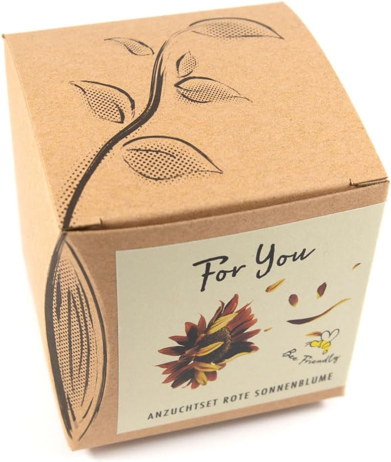 Plant Grow Gift Kit - Sunflower Sunset, inklusive potter, substrat og dyrkningsinstruktioner