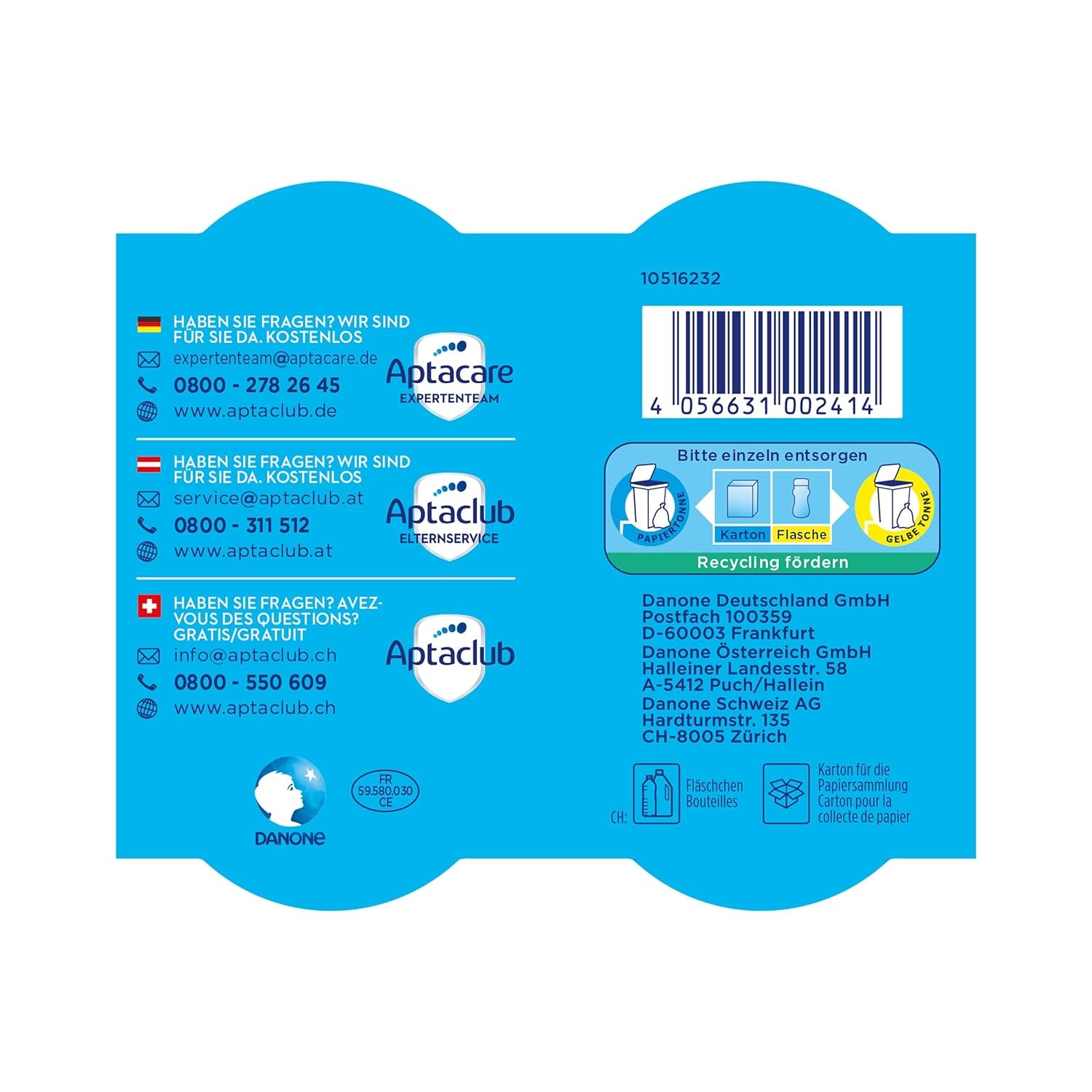 Aptamil Pronutra Pre - Modermælkserstatning fra fødslen - Med vegetabilske olier, uden palmeolie - 6 x 4 x 200 ml (4800 ml)