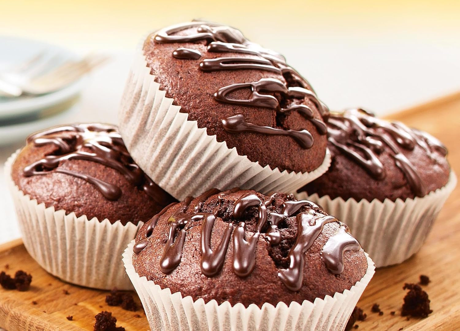 RUF Glutenfreie Muffins Schoko Mit Kakaoglasur, Backmischung Für Schokoladige American Style Muffins, Zöliakie Geeignet, Inkl. 12 Muffinförmchen Naty Shop