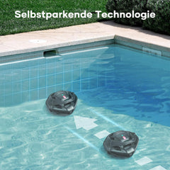 AIPER poolrobot, ledningsfri poolrens med batteri, 90 minutters køretid, automatisk parkering, dobbeltdrevsmotorer og LED-indikatorer, ideel til pools med flad bund på op til 80 m²