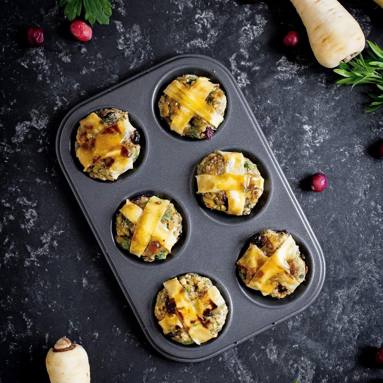 Masterclass 6-Loch-Muffinblech Mit PTFE-, PFOA- Und Bpa-Freiem Antihaftbeschichtung, Robustes 1Mm Dickes Karbonstahlblech, 27 X 18Cm Cupcake-Form Forme og bakker til bagning Naty Shop