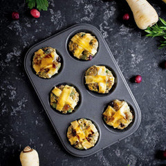 Masterclass 6-Loch-Muffinblech Mit PTFE-, PFOA- Und Bpa-Freiem Antihaftbeschichtung, Robustes 1Mm Dickes Karbonstahlblech, 27 X 18Cm Cupcake-Form Forme og bakker til bagning Naty Shop