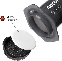 Aparat de cafea și espresso AeroPress Original, aparat de cafea portabil de nivel barista cu cameră, piston și filtre, aparat rapid de cafea și espresso