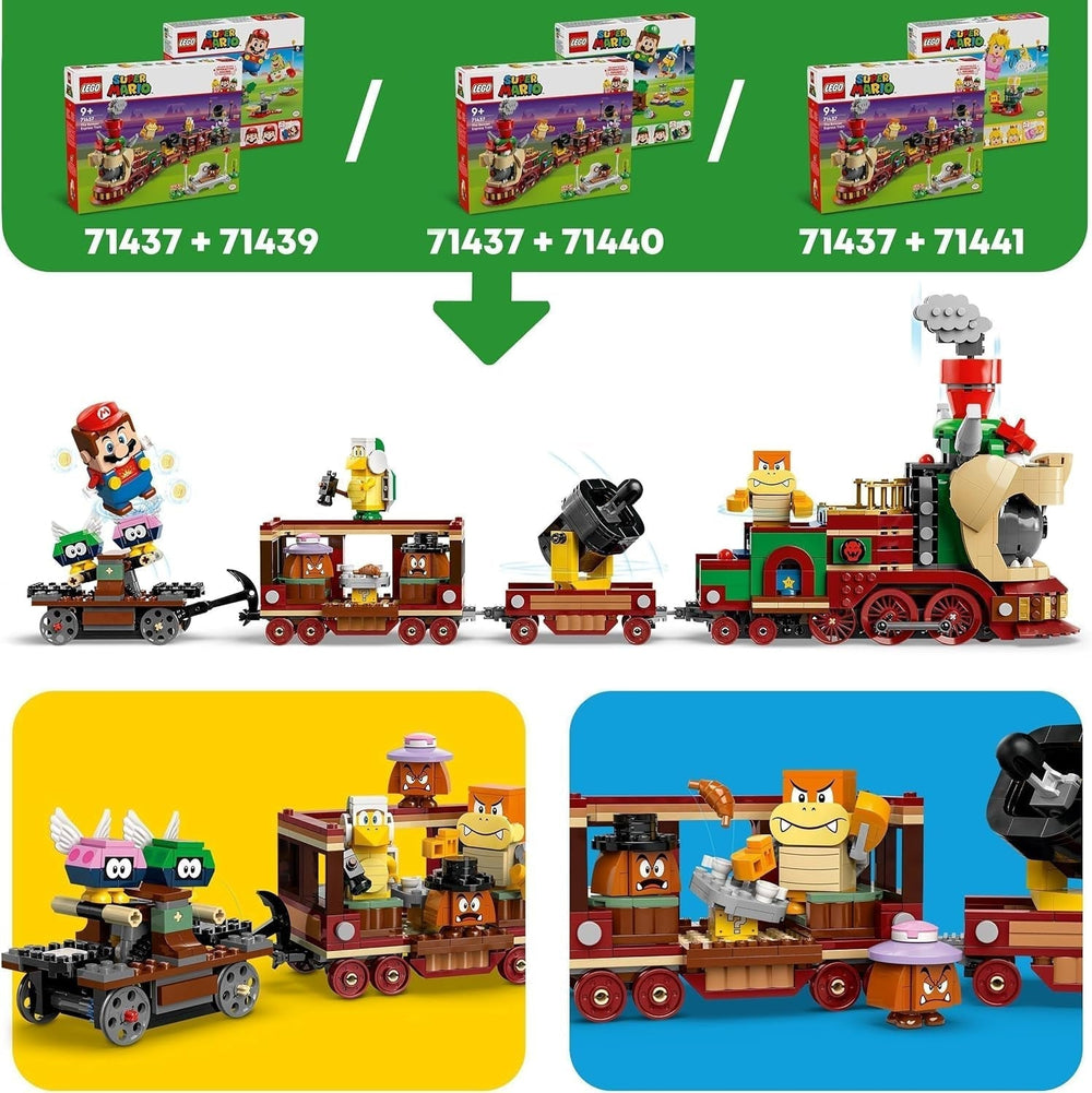 LEGO Super Mario Express Bowser Train Kids Adventure Legesæt med Hammer Brother 2 Gumbas og 2 Parapunctures Nintendo Gave til drenge Piger Gamers 71437 Byggesæt Besuche den LEGO-Store