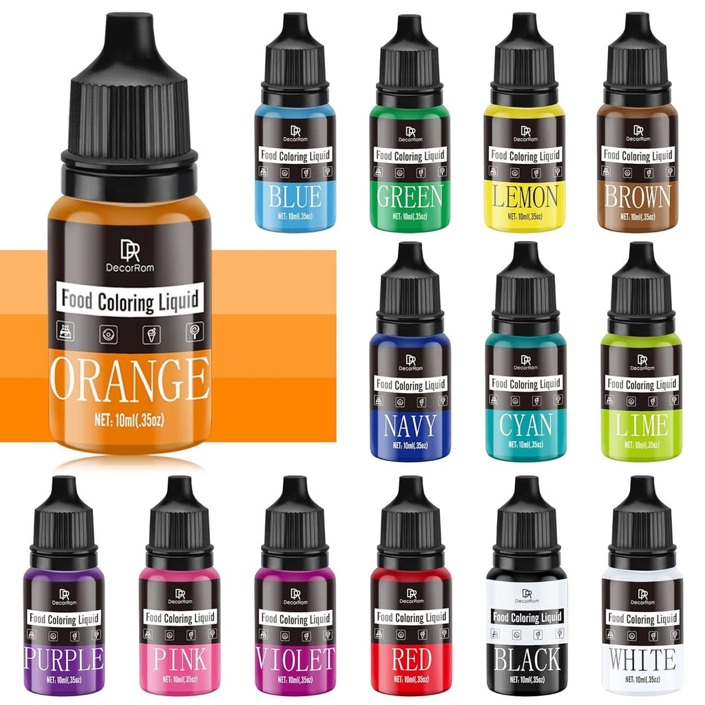 Colorant alimentar lichid, 10 ml Naty Shop 10 ml (set 14 bucati)