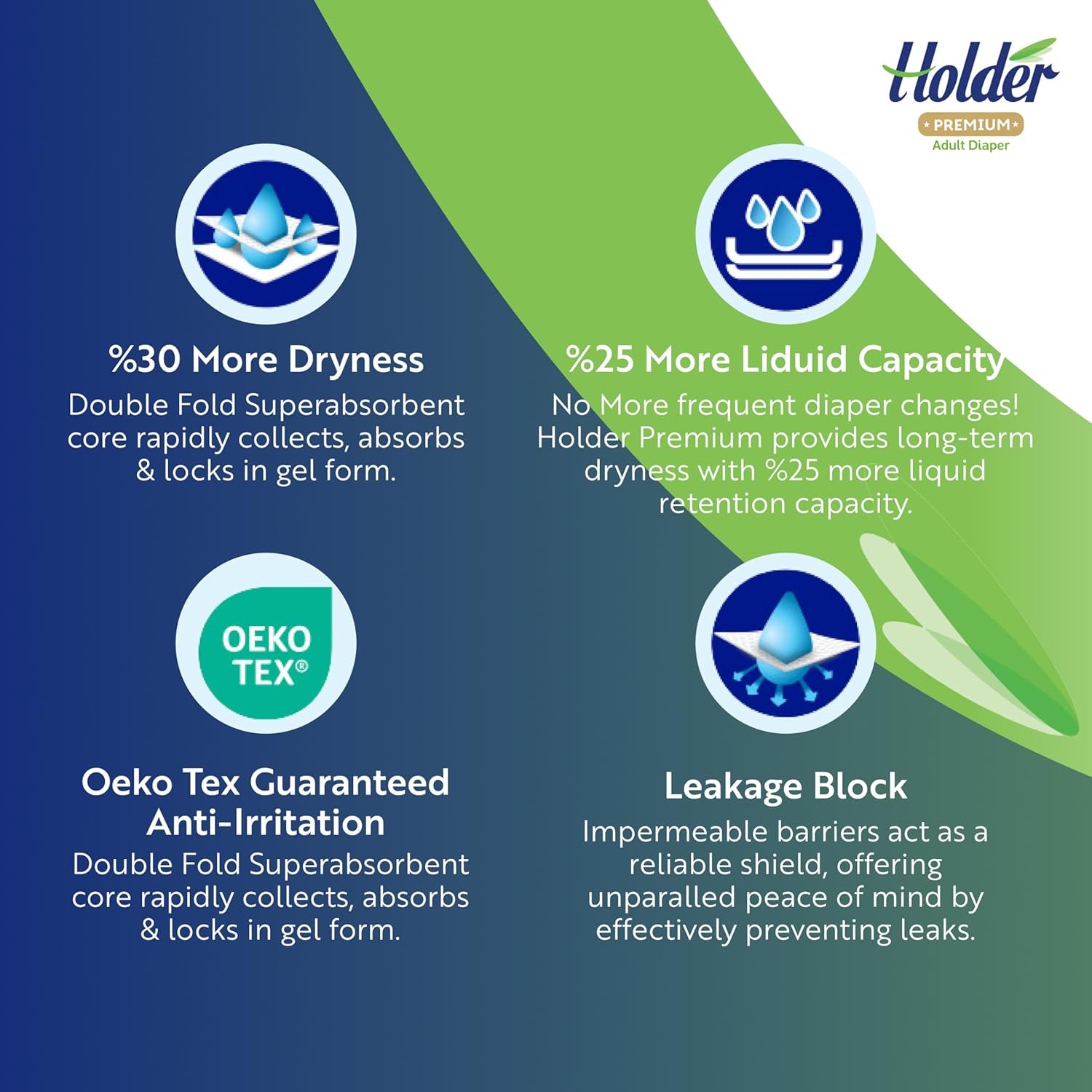 Voksen unisex engangsbleer Vandtæt Absorberende Elastisk Side Åndbar Super Absorberende Dobbeltlags vådhedsindikator 5-stjernet dermatologisk beskyttelse Medium