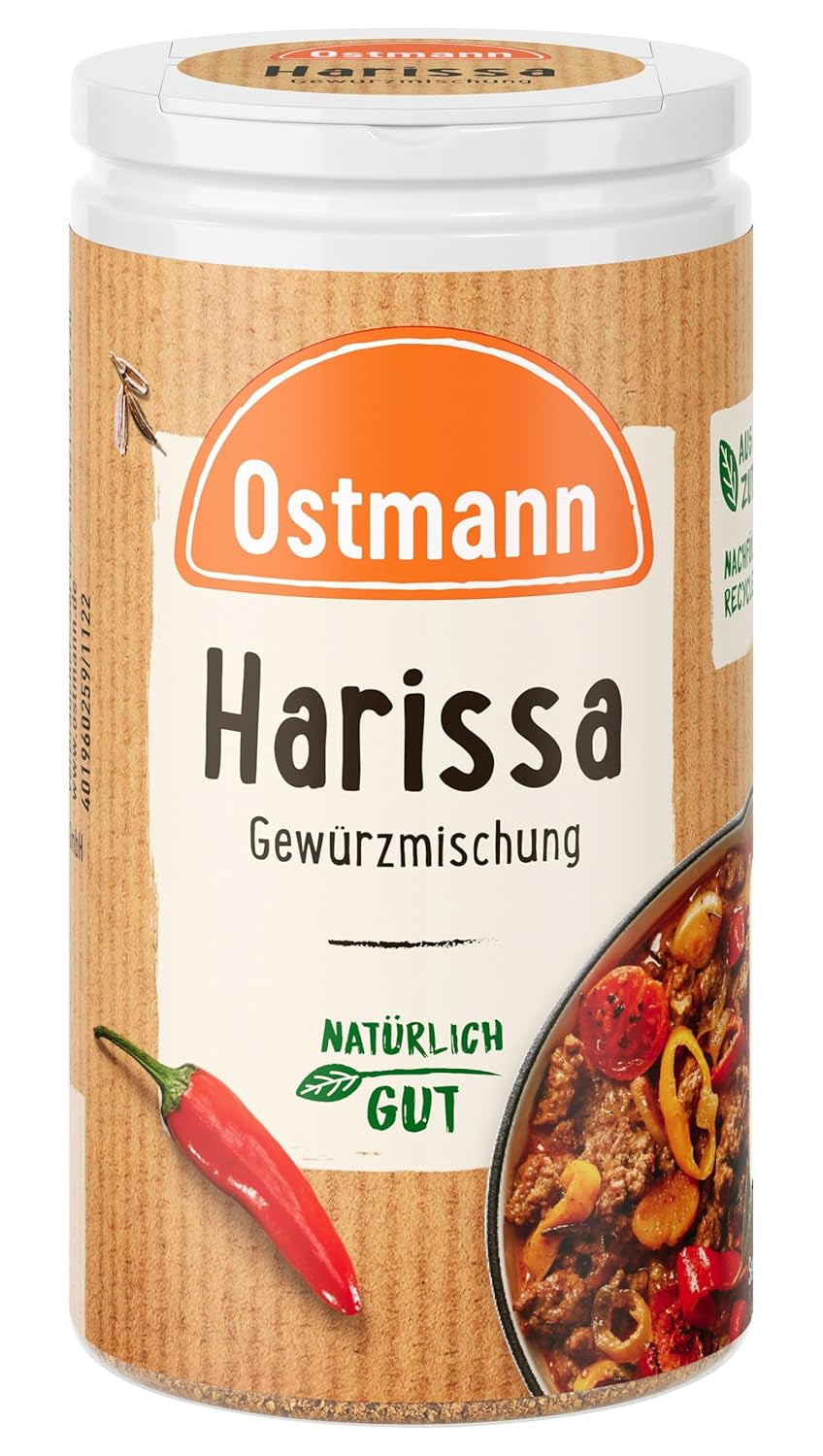 Ostmann Gewürze - Harissa Gewürzmischung | Scharfes orientalisches Gewürz für Geflügel, Fleisch, Gemüse eller Couscous | 35 g i Der Streudose