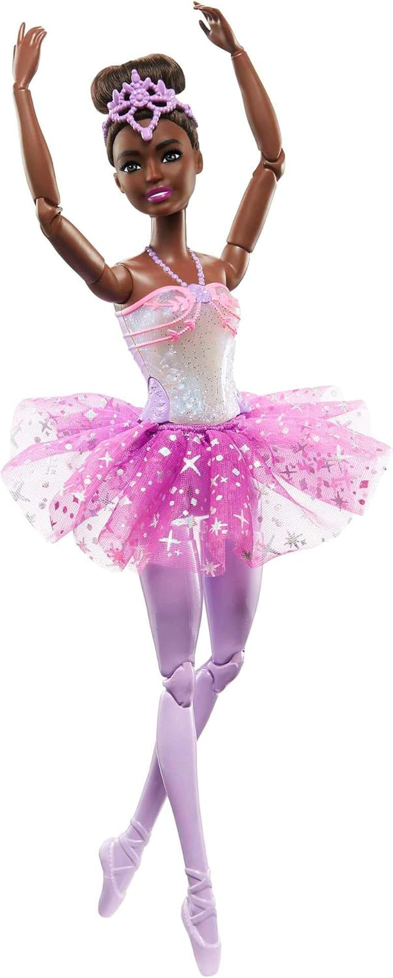 Păpușa Barbie Dreamtopia Magic Light Ballerina, cu tutu roz și păr blond, 5 efecte luminoase și sonore, Barbie mobilă, de la 3 ani, HLC25 Papusi Naty Shop Singur Păr negru