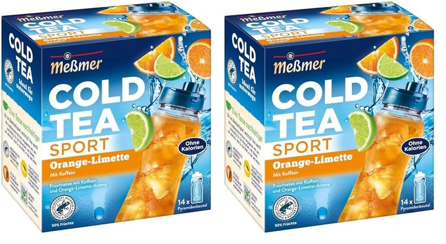 Meßmer Cold Tea Trinkpause Zmeură | Ceai de fructe, aromatizat natural, cu gust de zmeură | Ediție limitată | Pentru infuzie rece | 14 pliculețe piramidale