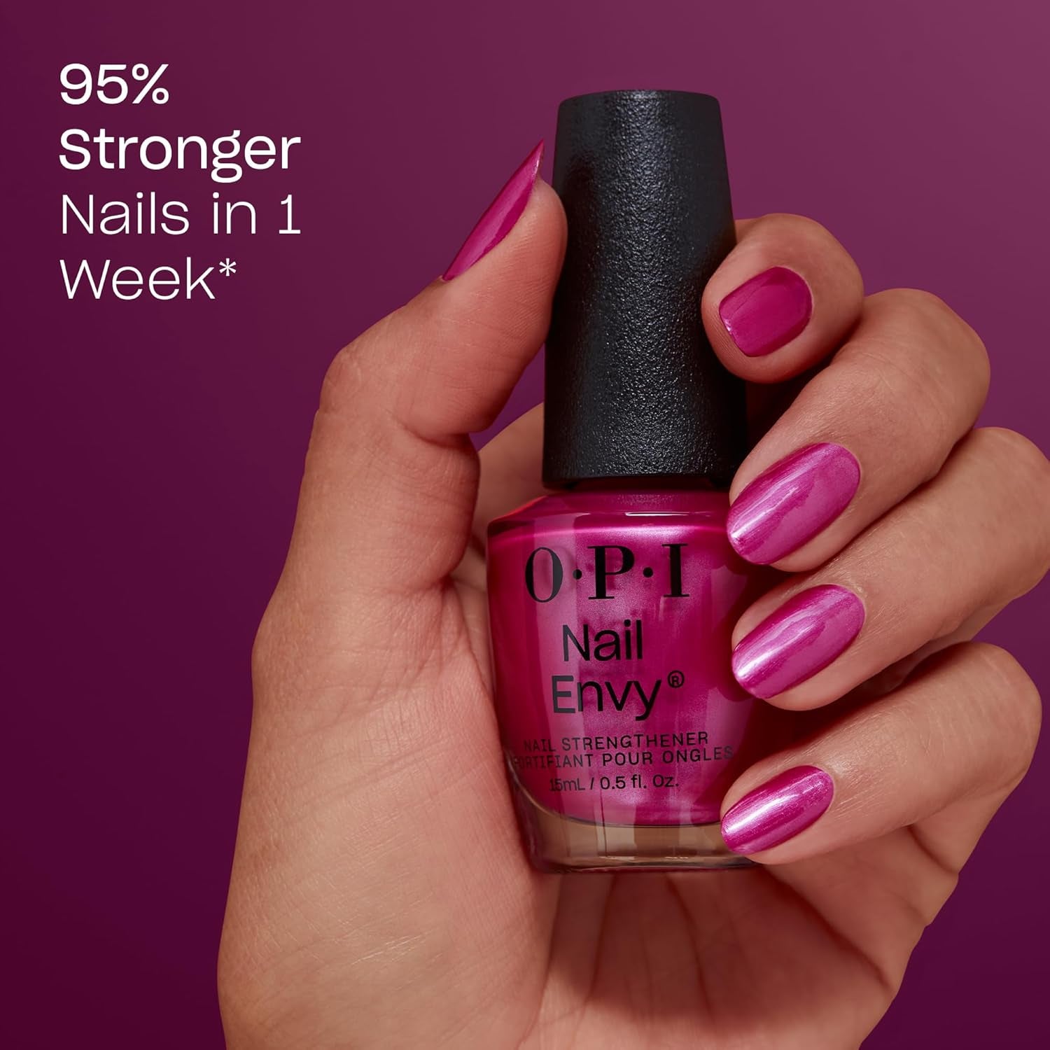 OPI Nail Envy - Vegansk Forstærker til beskadigede negle - Genopbyggende neglepleje med Tri-Flex-teknologi og biotin - for 95 % stærkere naturlige negle* på én uge