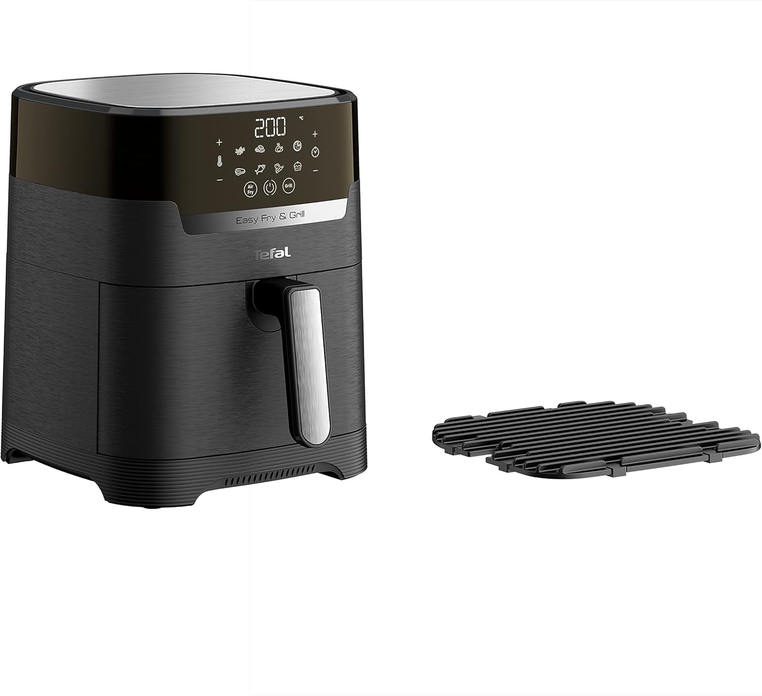 Tefal Easy Fry Max EY2458, 5 liter, Hot Air Fryer, 10 automatiske tilberedningsprogrammer, digital touchskærm Hvidevarer Naty Shop Sort Enkelt - Uden vindue 4,2L